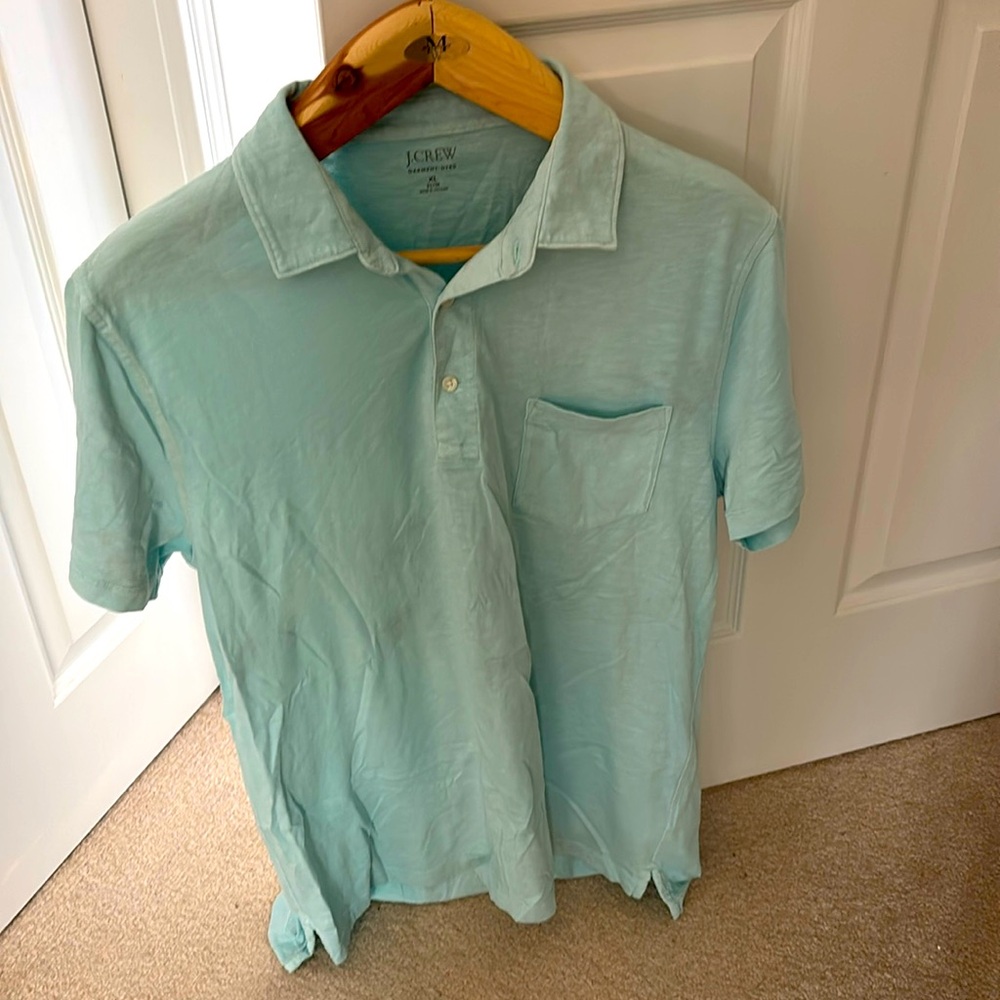 J Crew polo, Seafoam green/blue, XL Slim